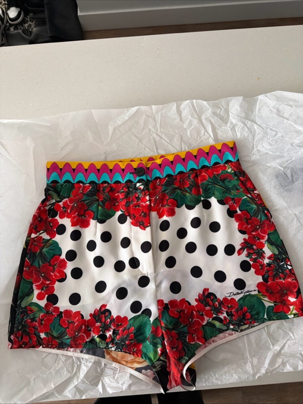 Women's Floral Polka Dot Shorts - Multicolor